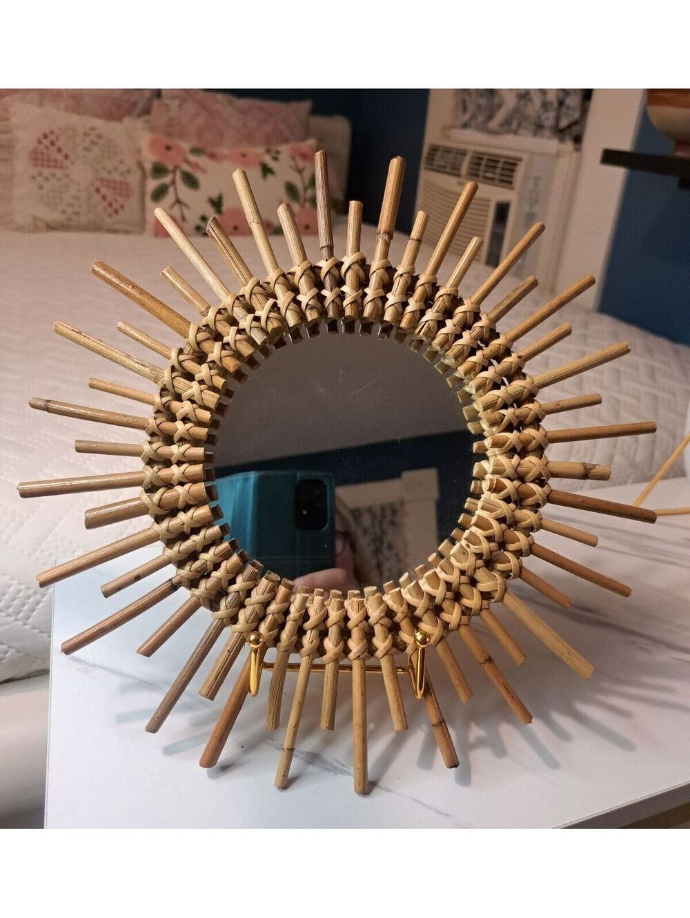 Urban Outfitters Boho Magical Thinking Woven Rattan Wall Mirror 12"